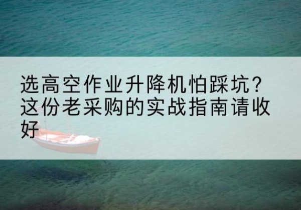 祁连高空作业升降机厂家推荐-选高空作业升降机怕踩坑？这份老采购的实战指南请收好