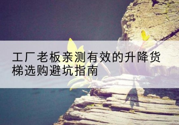 祁连升降货梯怎么选-工厂老板亲测有效的升降货梯选购避坑指南